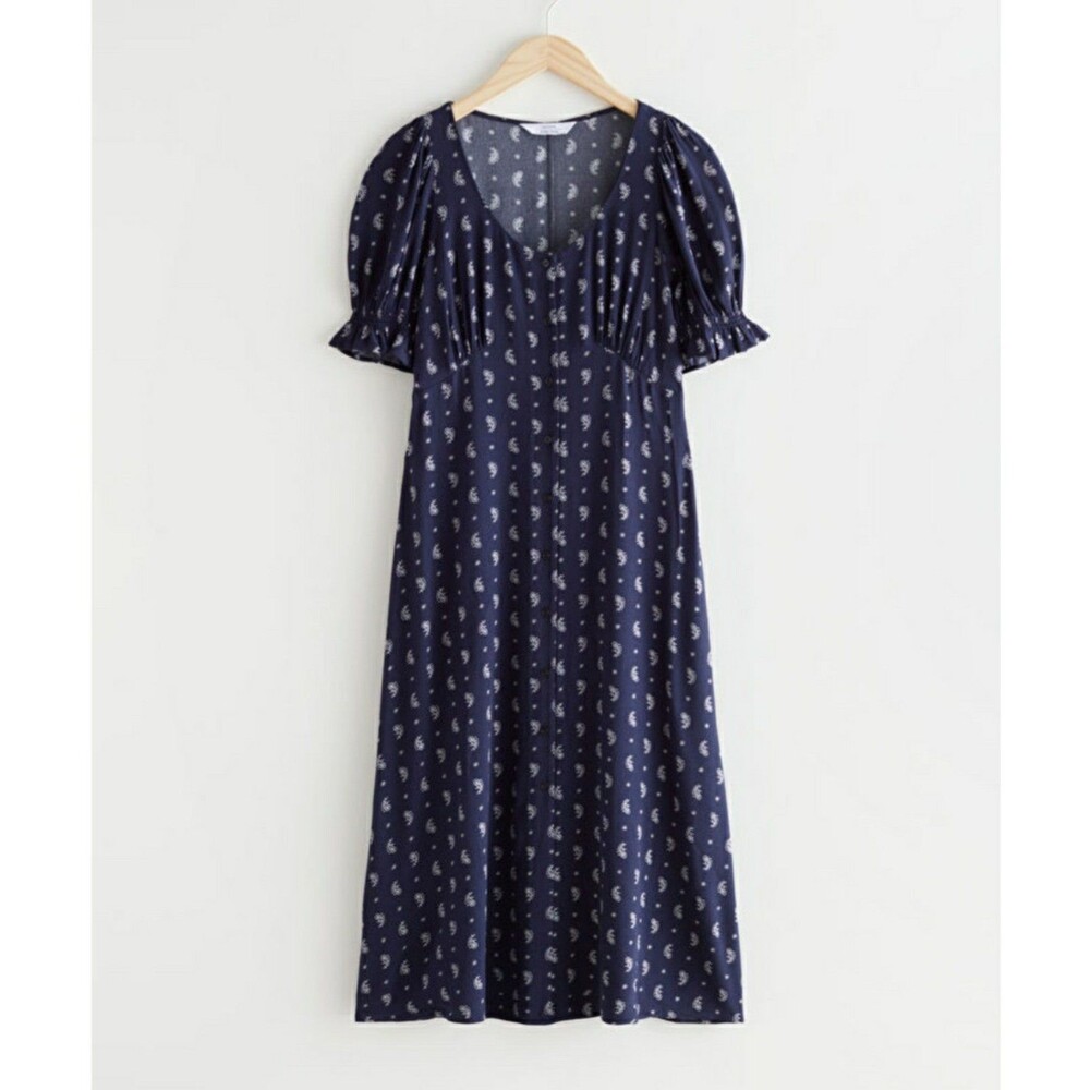 NEW w tags And other stories  size 42 (8-10) Printed Button Up Midi Dress